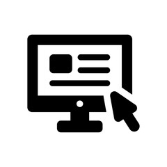 Computer screen icon. Cursor on computer desktop vector illustration. Website symbol.