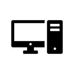 Desktop computer icon vector illustration.