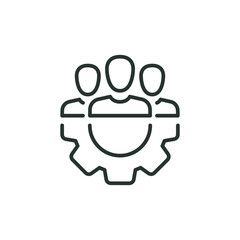 Management team line icon. Simple outline style. Manage, facility, workforce, employee, function, partnership, leader concept. Vector illustration isolated on white background. Thin stroke EPS 10.