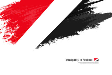 Fototapeta na wymiar Happy national day of Principality of Sealand with grungy stylish brush flag background