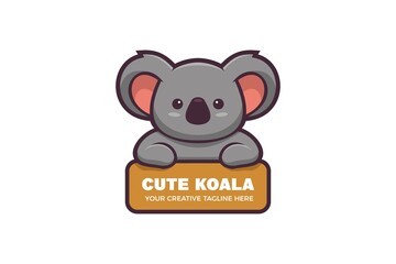 Cute Koala Character Mascot Logo Template
