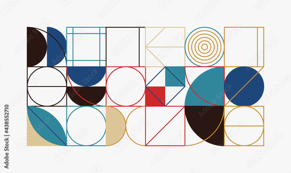 Fototapete Generative Design Artwork of Abstract Vector Generated Shapes Composition