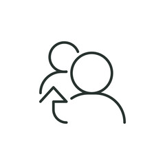 Obraz premium Referrals line icon. Simple outline style. Reference, business, communication, marketing, user, people, network concept. Vector illustration isolated on white background. Thin stroke EPS 10.