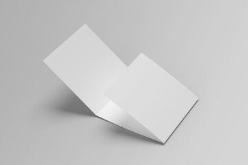 Realistic Trifold Square Brochure Blank Paper your presentation