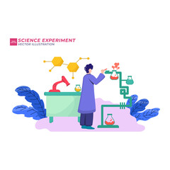 Colorful icons set with biochemical science laboratory staff performing various experiments flat isolated vector illustration