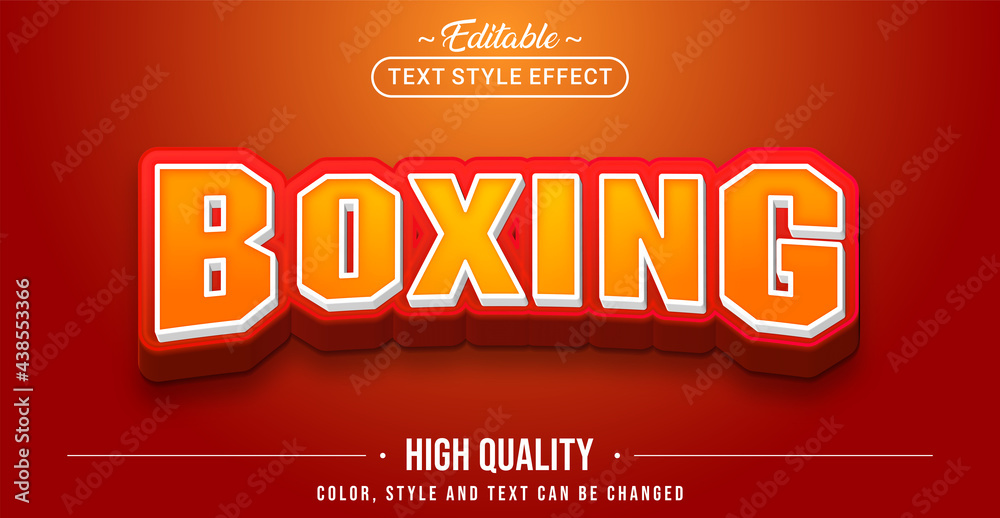Poster Editable text style effect - Boxing text style theme.