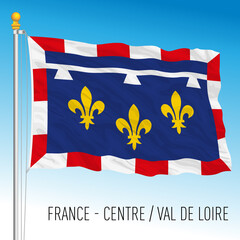 Centre - Val de Loire regional flag, France, European Union, vector illustration