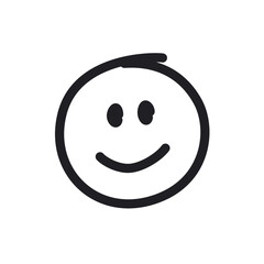 Fototapeta premium Smile face line icon. Simple outline style. Happy, doodle, sketch, kid, illustration, child, fun, funny, head, emotion concept. Vector illustration isolated on white background. EPS 10