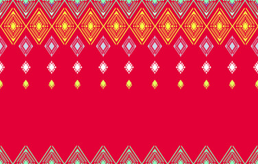 Geometric ethnic pattern flower color oriental. seamless pattern. Design for fabric, curtain, background, carpet, wallpaper, clothing, wrapping, Batik, fabric,Vector illustration