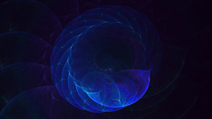 Obraz premium 3D rendering abstract blue fractal light background