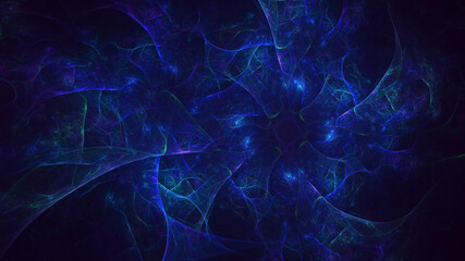 3D rendering abstract blue fractal light background