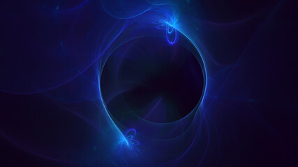 3D rendering abstract blue fractal light background