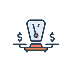 Color illustration icon for balance
