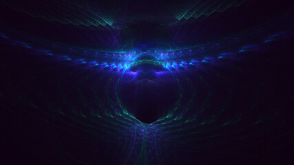3D rendering abstract blue fractal light background