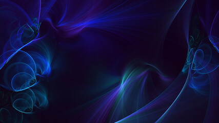 3D rendering abstract blue fractal light background