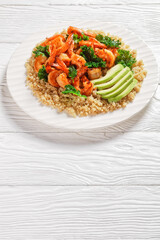 grilled spicy prawns with kale quinoa salad