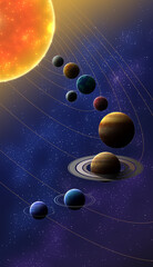 Solar System Planet illustration Photoshop vector drawing 태양계