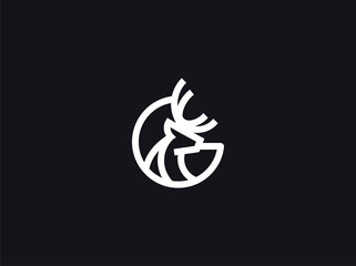Letter G deer logo design vector template