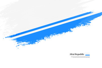 Happy national day of Altai Republic with grungy stylish brush flag background
