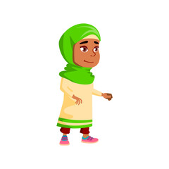 arabian girl in hijab walking in market cartoon vector. arabian girl in hijab walking in market character. isolated flat cartoon illustration