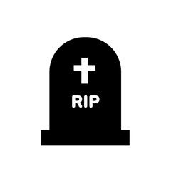 Obraz premium Grave in the cemetery. Black silhouette and grave icon in vector set. different shaped graves and crosses isolated on white background.