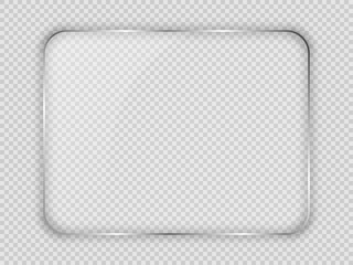 Glass plate in rounded rectangular frame
