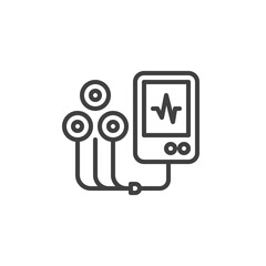 Ecg machine line icon