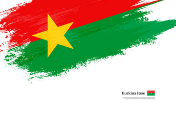 Happy independence day of Burkina Faso with grungy stylish brush flag background