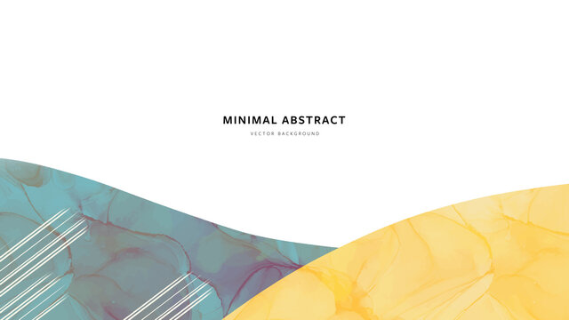 Original minimal abstract alcohol ink background with white copy space gren and yelow vibes, hand painted art, fluid texture, modern liquid artwork illustration with natural look, lined, relax