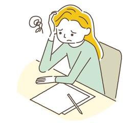 仕事で悩む女性