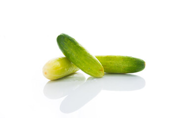 Close up Cucumber on white