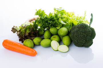 Close up Mix Vegetable on white