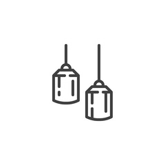 Chandelier lamp line icon