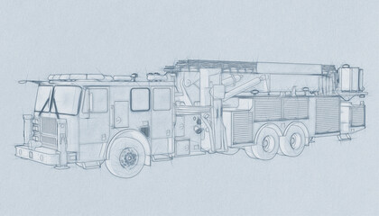 Fire Engine Illustration. - 438560134