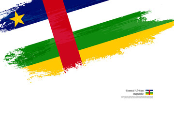 Happy independence day of Central African Republic with grungy stylish brush flag background
