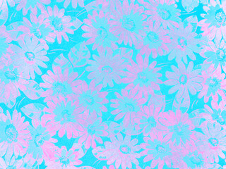 Fototapeta na wymiar Classic wallpaper. Seamless floral pattern on blue background.