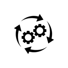 Process icon in flat style isolated on white background