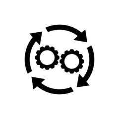 Process icon in flat style isolated on white background