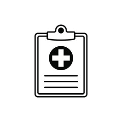 Health care diagnosis clipboard line icon design template. Vector icon.