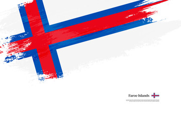 Happy national day of Faroe Islands with grungy stylish brush flag background