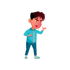 angry boy child screaming at toys cartoon vector. angry boy child screaming at toys character. isolated flat cartoon illustration