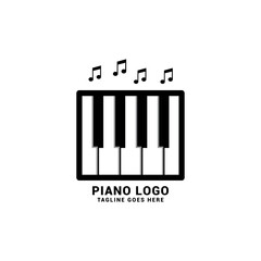 Piano logo icon vector template.