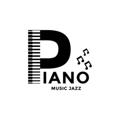 Piano logo icon vector template.