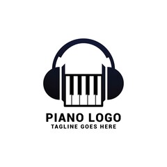 Piano logo icon vector template.