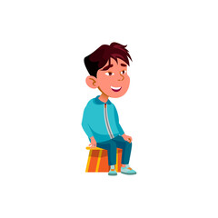 cute boy kid watching cartoon in children cinema cartoon vector. cute boy kid watching cartoon in children cinema character. isolated flat cartoon illustration