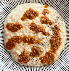 plate with Italian speciality risotto