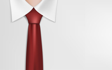 Businessman or clerk in a white shirt and red tie