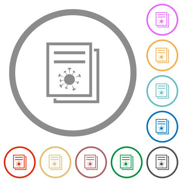 Covid documentation flat icons with outlines