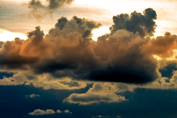 abstract background view of the colorful twilight sky.In the evening, the colorful changes (pink,...