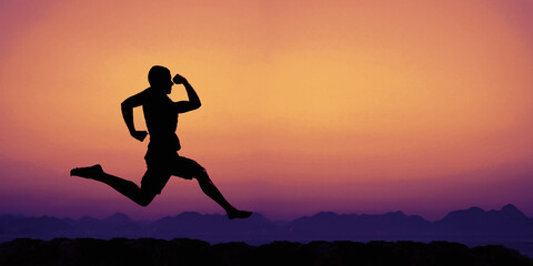 Läufer bei Sonnenuntergang